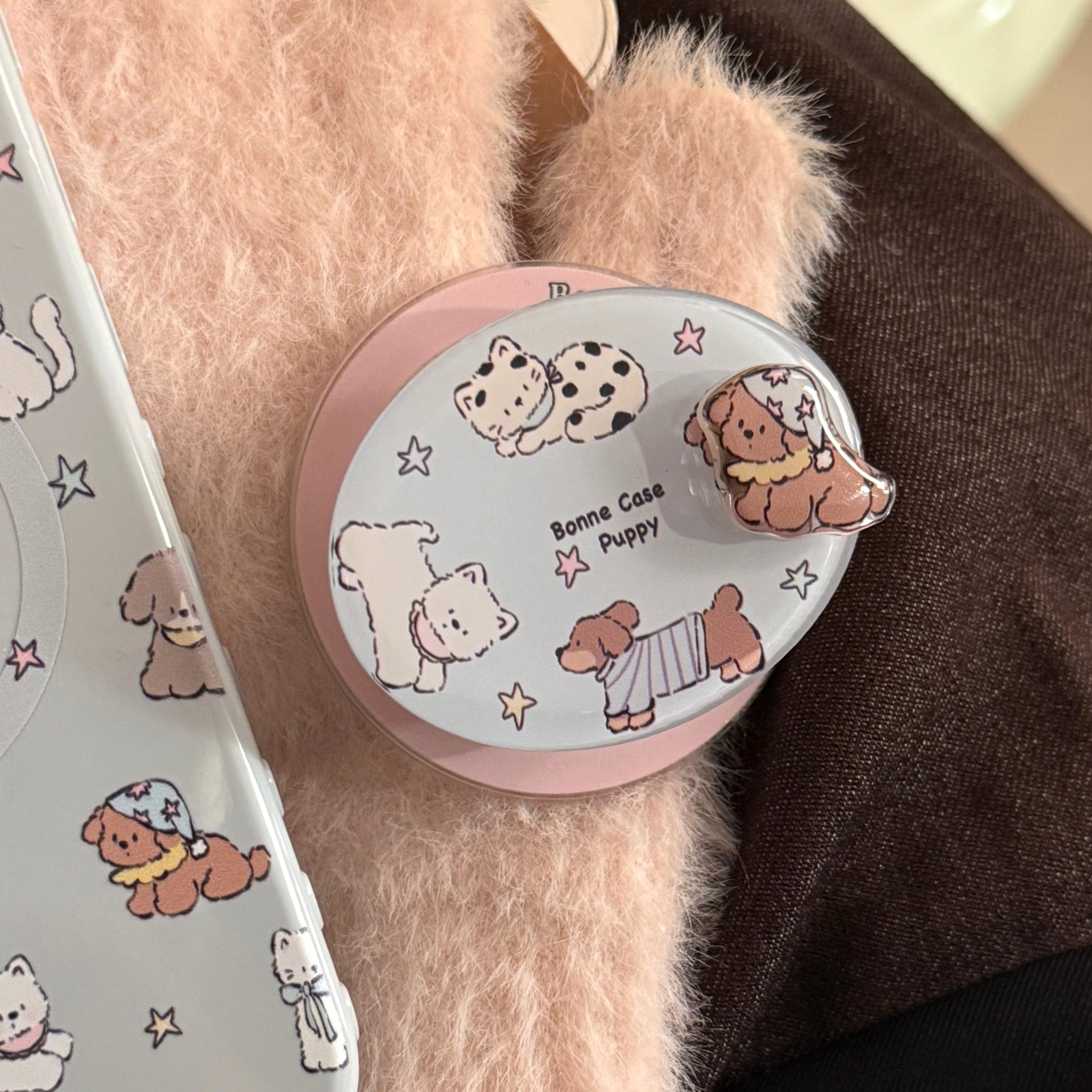 Phone Accessories Cute - Cute Puppy Rotating Dog Magnetic Phone