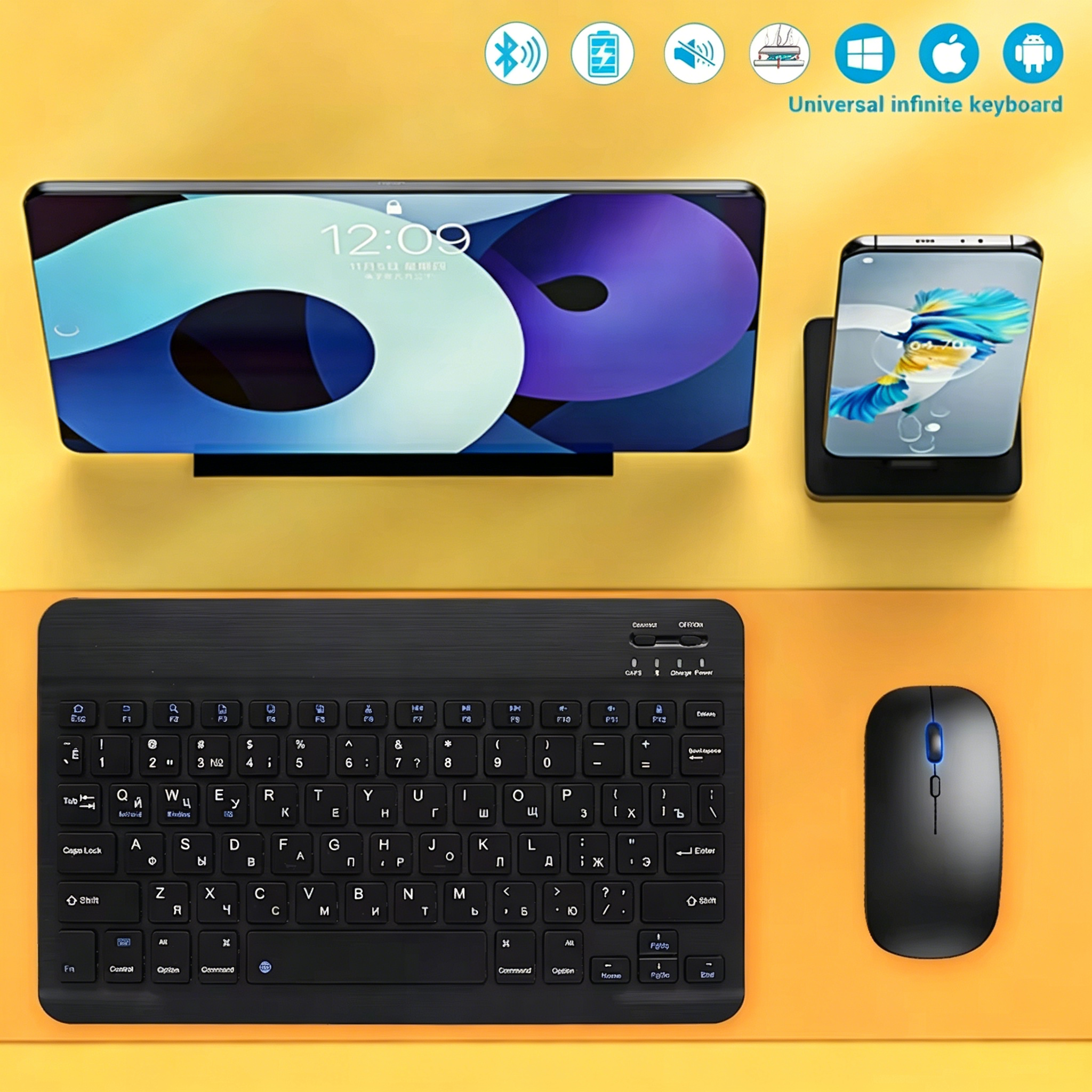 Bluetooth Wireless Keyboard Un - Phone Accessories Android ulasan dan harga