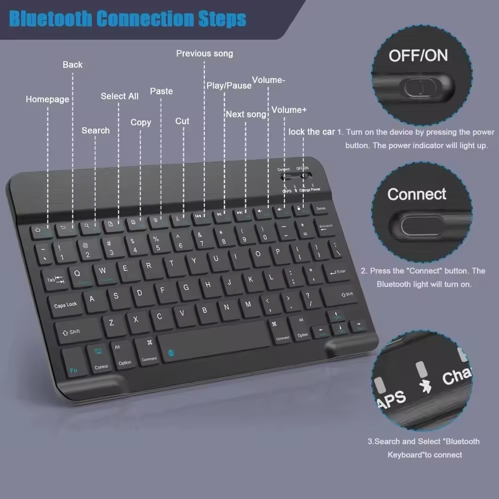 Bluetooth Wireless Keyboard Un - Phone Accessories Android ulasan dan harga
