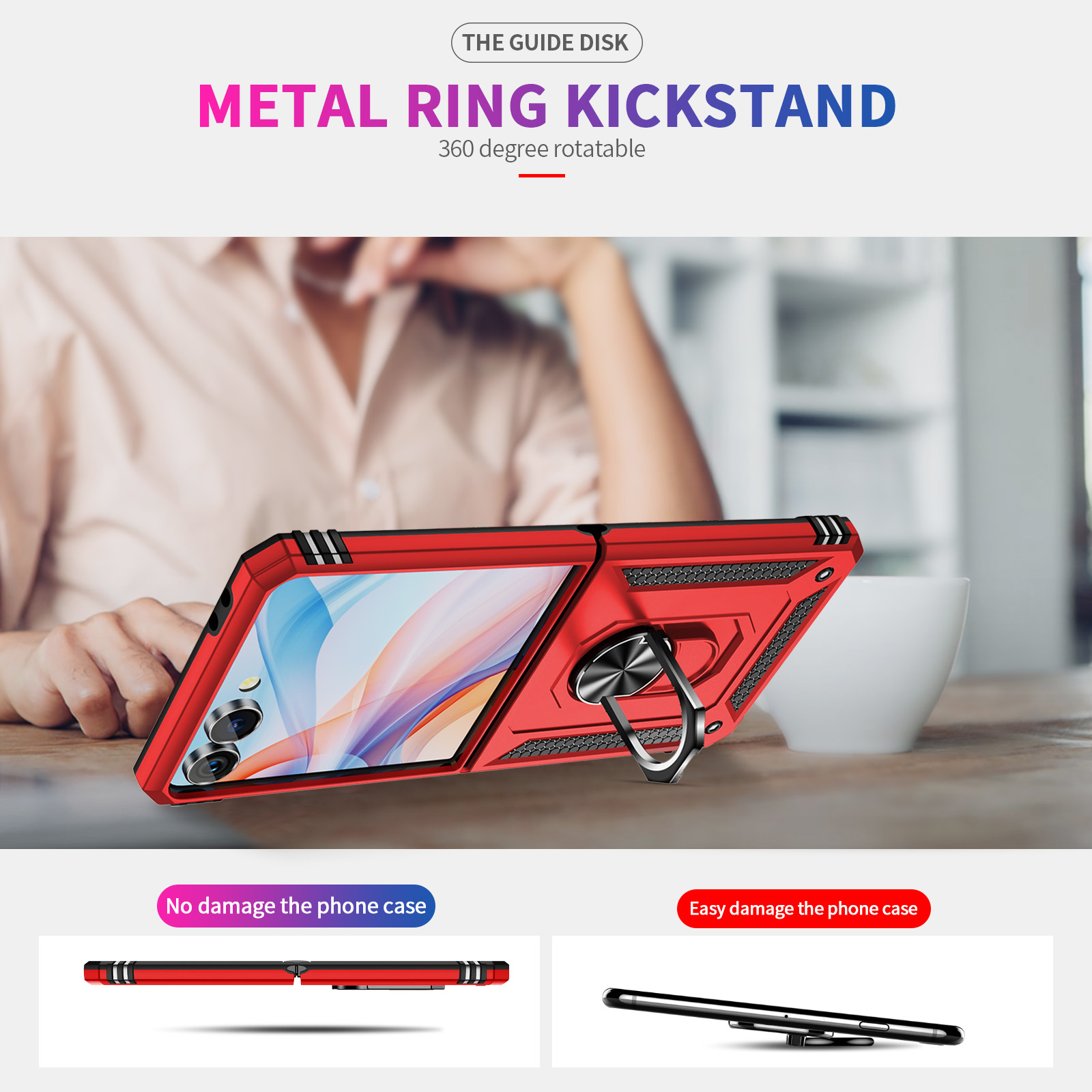 Military-grade Shockproof Phon - Phone Ring Holder ulasan dan harga