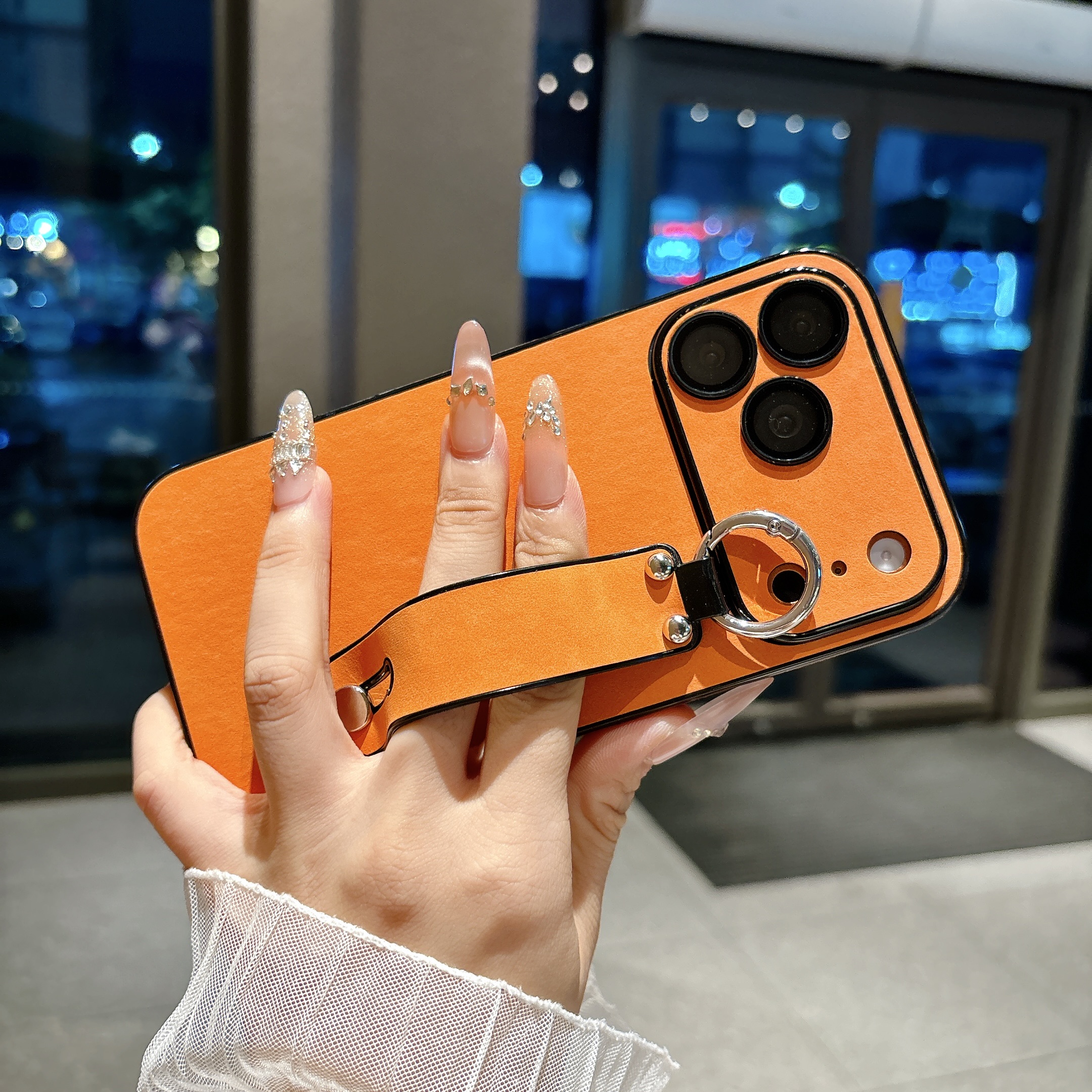 Suede Leather Wrist Strap Hold - Phone Ring Holder ulasan dan harga