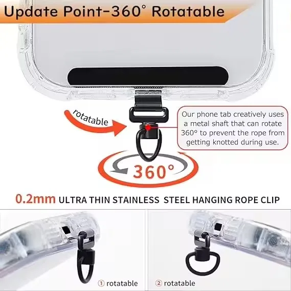 360 Rotating Phone Lanyard Cli - Phone Ring Holder ulasan dan harga