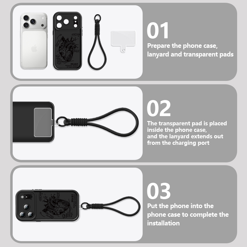 Creative Heart Model Pattern L - Lanyard Phone Strap ulasan dan harga