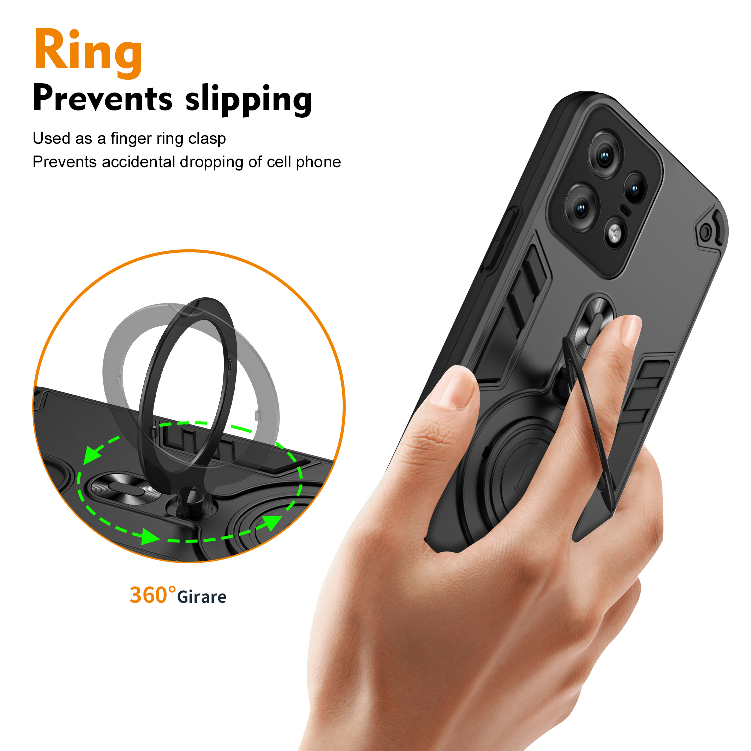 360 ° Rotating Metal Car Brack - Phone Ring Holder ulasan dan harga