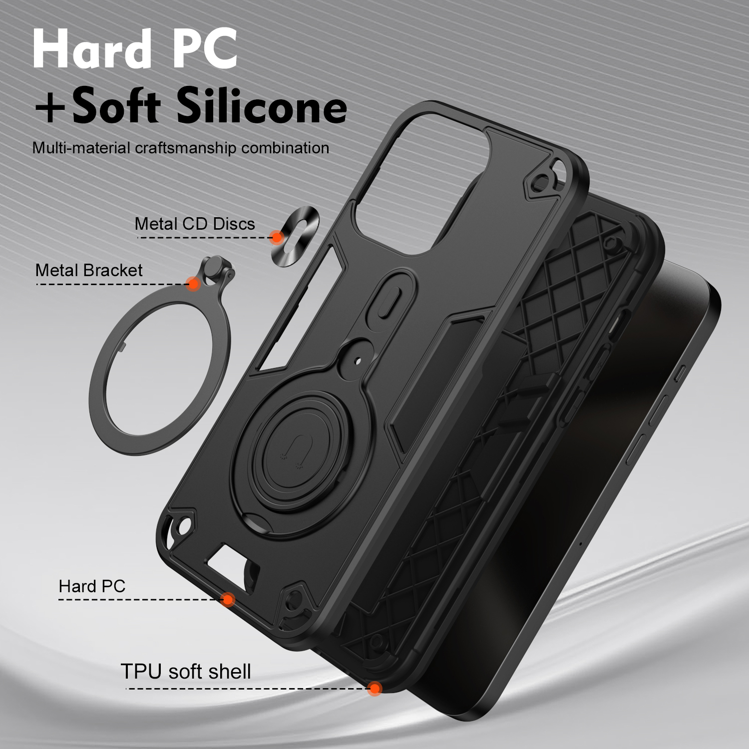 360 ° Rotating Metal Car Brack - Phone Ring Holder ulasan dan harga